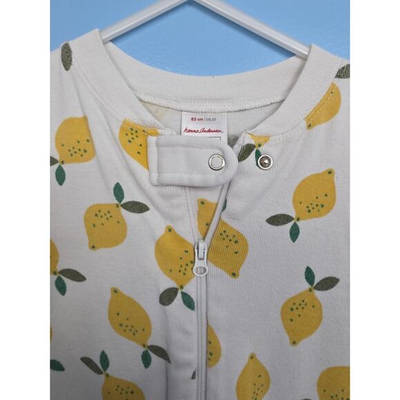 Hanna Andersson One Piece 85/2T Lemon Fruit Sleeper Pajamas - Picture 3 of 4